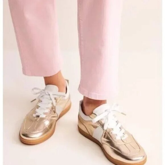 Boden Gold Mix Erin Retro Tennis shoe 2024 39 8-8.5 - Picture 2 of 10